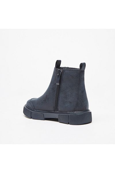 LBL by Shoexpress Solid Ankle Boots with Zip Closure