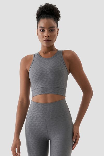 Superstacy Roise Drop Patterned Smoked Sports Bra