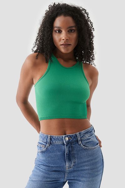 Superstacy Polly Sleeveless Ribbed Green Ball