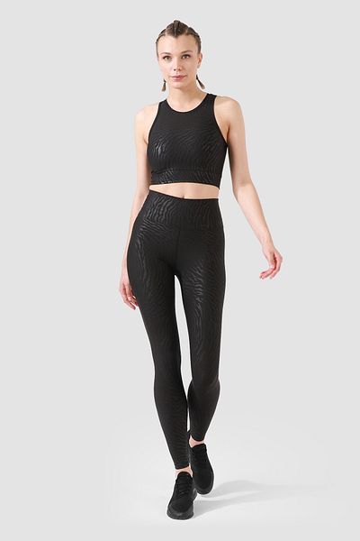 Superstacy High Waist Tiger Black Sports Leggings