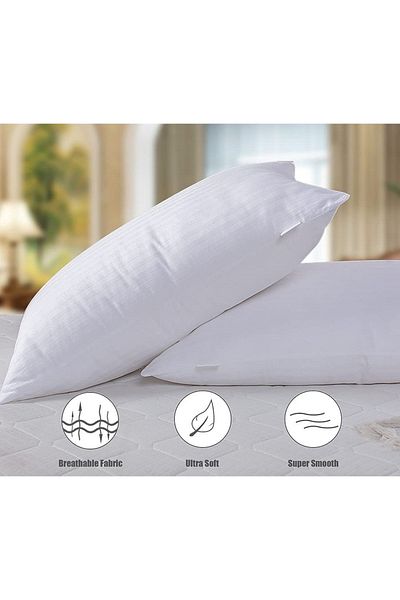 EVYA Hotel Series Μαξιλαροθήκη και Εσωτερικό Μαξιλάρι 50x70 cm 1ο Ποιότητα Χάντρες Σιλικόνη 1 Kg 1 Τεμάχιο Μαξιλάρι