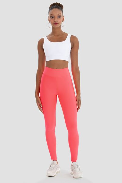 Superstacy Neon Pink High Waist V Detailed Sports Leggings