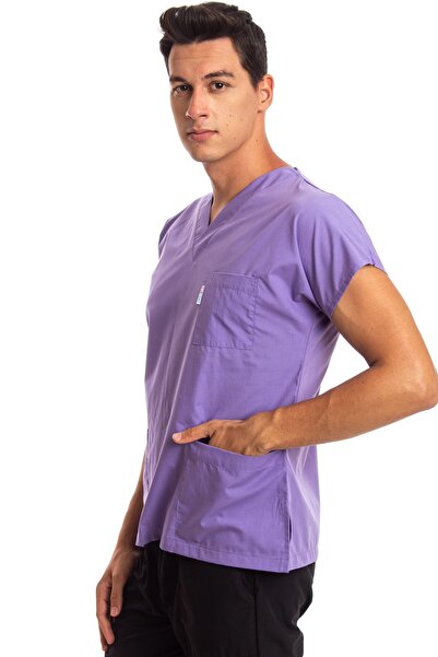 Simirna Üniforma Surgical Doctor Nurse Scrubs Lilac Jersey Single Top