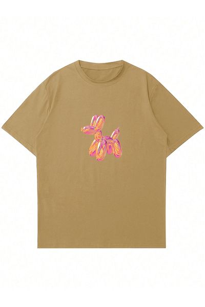 Mad&Calf Baloon Dog Printed - Γυναικείο μπλουζάκι με λαιμόκοψη μεγάλου μεγέθους