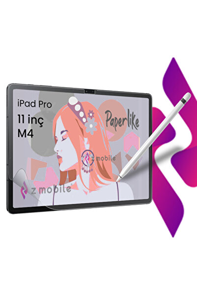 ZMOBILE iPad Pro 11" M4/M5 Uyumlu Paperlike Nano Kırılmaz Ekran Koruyucu Kağı...