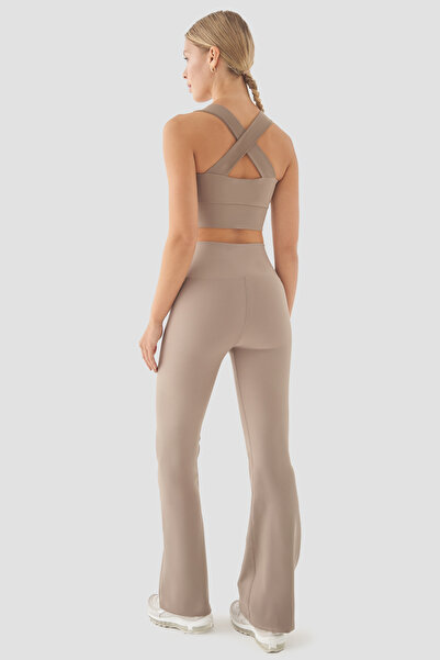 Superstacy Colanți sport de culoare piatră cu talie înaltă Nichole Flare