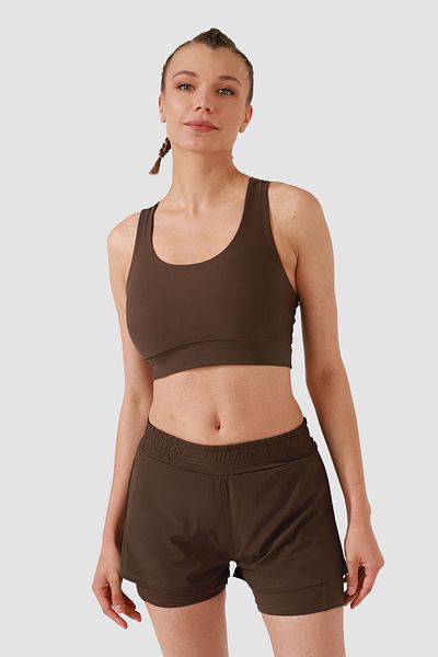 Superstacy Lille Bitter Brown Short Sports Leggings