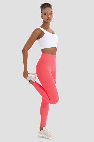Superstacy Neon Pink High Waist V Detailed Sports Leggings