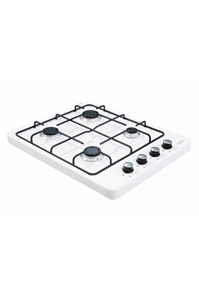ERATO Mutfak Tüplü Beyaz Dörtlü Ocak 4 Gözlü Set Üstü Ocak Üstten Düğmeli