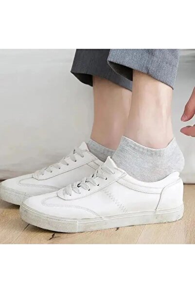Çorap Kurdu 10'lu Ekonomik Paket Gri Renk Patik Çorap