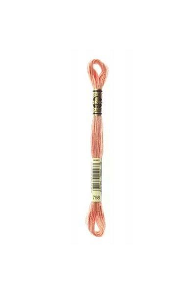 Dmc Muline Hand Embroidery Threads - 8 M - Color No 758