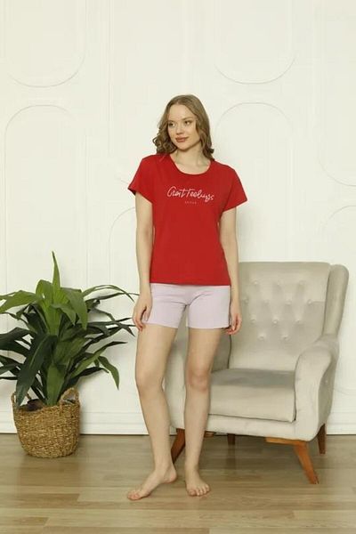 Özlem 4012 Model Short Sleeve Pajama Set with Shorts