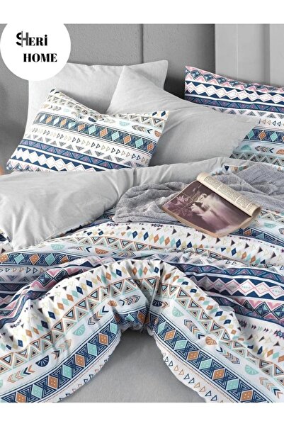 Sheri Home Basic Orange Çarşafı Lastikli Çift Kişilik Nevresim Takımı 200x220...