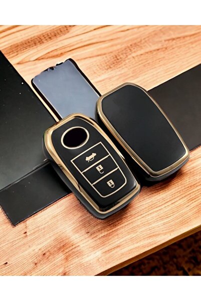 AYDA PROMOSYON لتويوتا هايلكس 2016 سمارت 3 زر أسود مفتاح السيارة وحدة التحكم عن بعد غطاء حافظة مفتاح السيارة