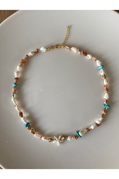 Stoneday Turquoise Agate - Natural Stone Sea Shell Star Necklace