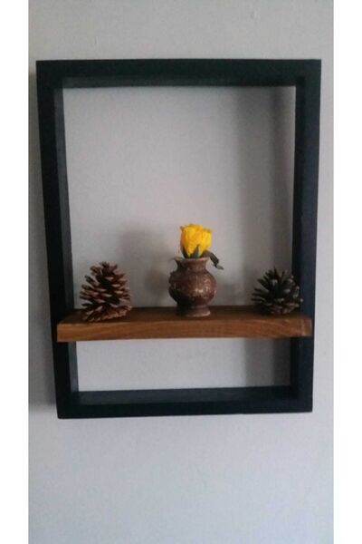 dekomar Minyatür Raflı Çerçeve Siyah 1 Adet Orta Raf Koyu Renk (40x30cm) Raf ...