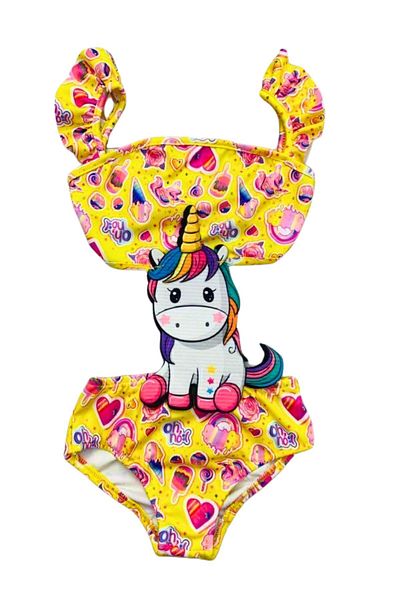 Nisankids 2-8 Years Unicorn Patterned Girl's Swimsuit