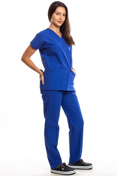 Simirna Üniforma Set de tricou Saks Blue Surgical Doctor Nurse Scrubs