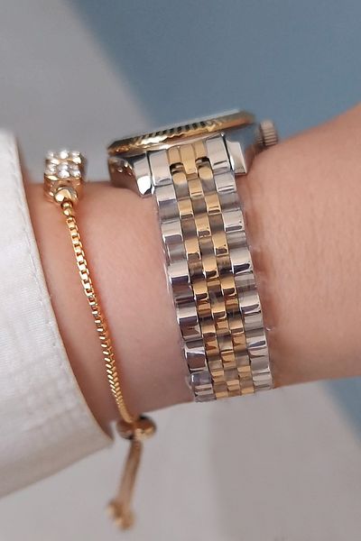Daniel Klein Gold/Metallic Women's Wristwatch - Small Case Jubilee Bracelet and Jewelled Bracelet Gift