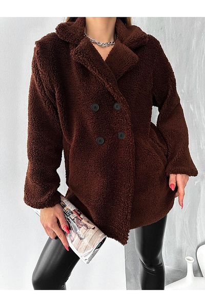 By Gecce Four Button Plush Coat