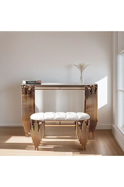ZELENSA GOLD DRESUAR SET PUFLU TAKIM 120CM GOLD DRESUAR ULTRA LAK KAPLAMA