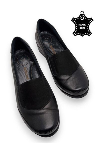 MAGIC SHOES Pantofi de mama neagră din piele naturală cu brant complet ortopedic