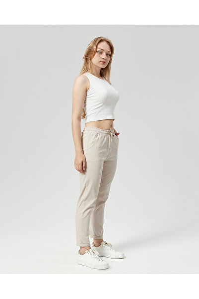 LA CARTE KADIN DUBLE PAÇA YAZLIK KETEN PANTOLON