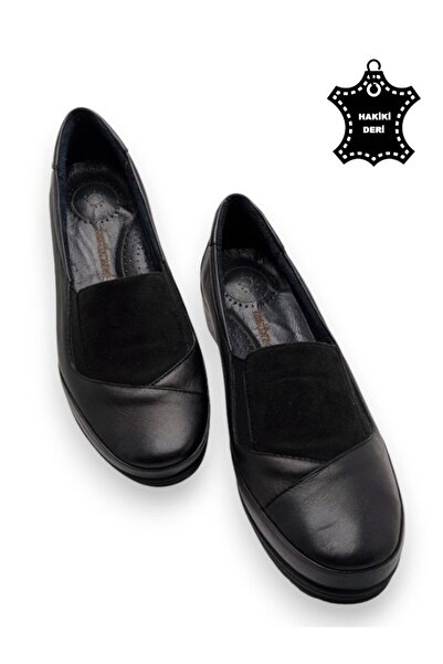 MAGIC SHOES Valódi bőr teljes ortopéd talpbetét fekete anyacipő