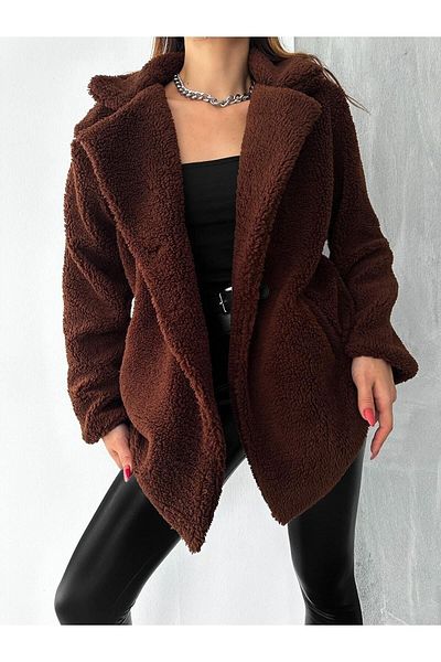 By Gecce Four Button Plush Coat