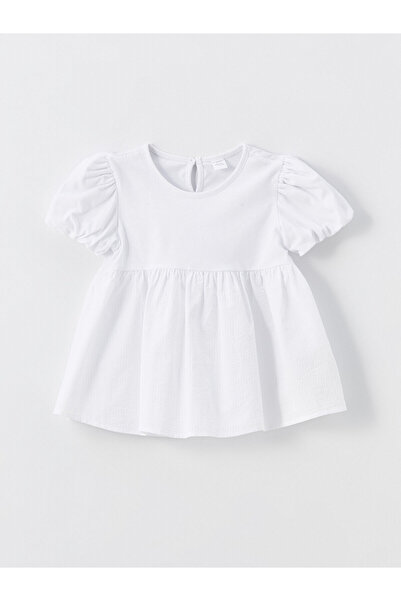 LC Waikiki Μπλούζα με κοντό μανίκι LCW με λαιμόκοψη για κοριτσάκι