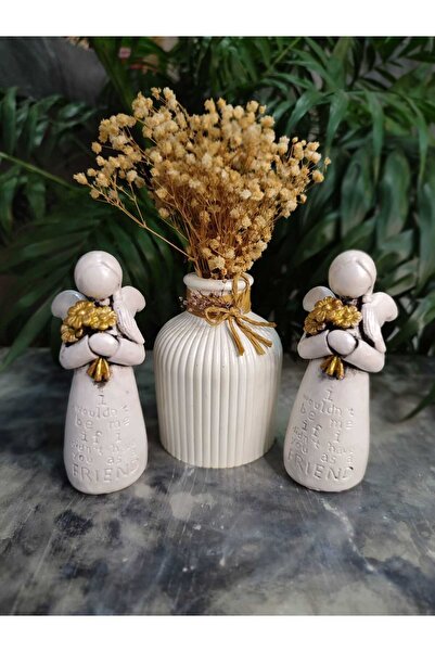 Gardenya Melek Biblo & Vazo 3 ' Lü Takım Model 2