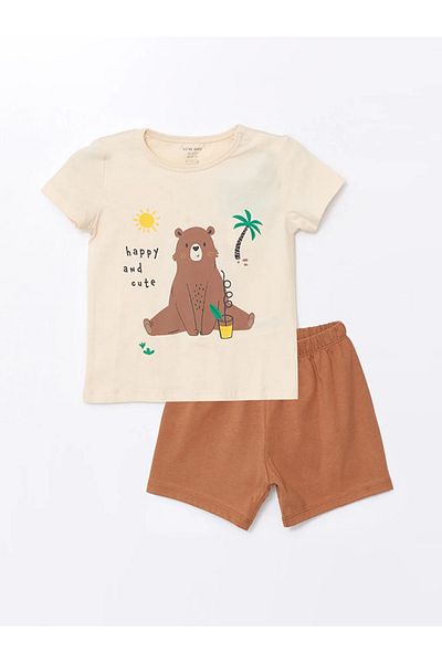 LC Waikiki LCW Baby Baby Boy Pajamas Set with Shorts - Crew Neck, Short Sleeve
