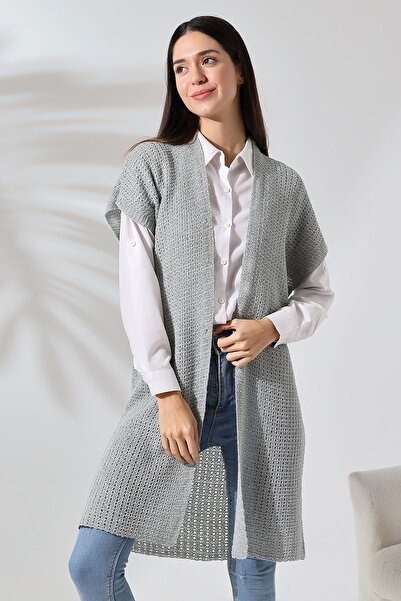 LEBUAS Women's Seasonal Long Glitter Vest