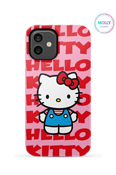 Molly iPhone 12 İçin Pembe Hello Kitty Desenli Silikon Kılıf