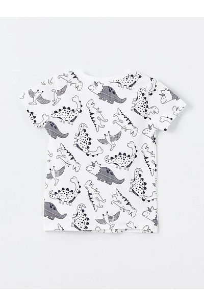 LC Waikiki Lcw Baby Crew Neck Short Sleeve Printed Baby Boy Sleepwear Top