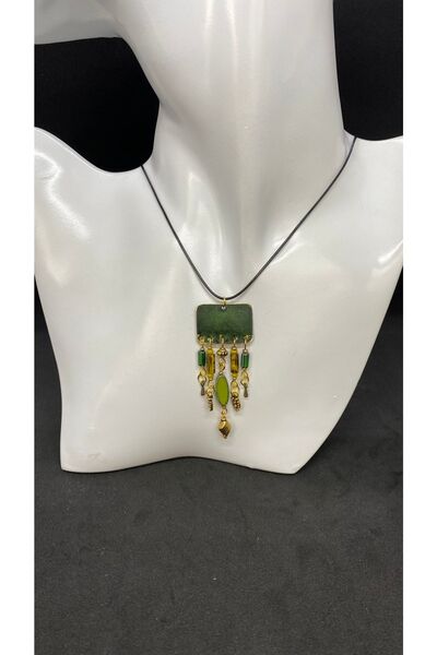 Porsuk Alternatif قلادة نسائية عرقية مصنوعة يدويًا من الزجاج التشيكي مع جهاز ...