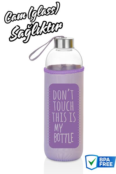 Comprox 1000ml Lilac Healthy Glass Flask - 1lt Sports Water Bottle
