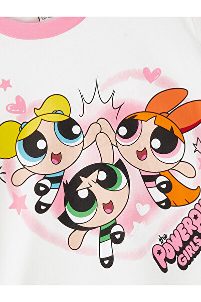 LC Waikiki Dívčí tričko PowerPuff s potiskem LCW - Crew Neck