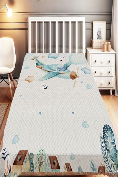 Else Dekor Blue City Patterned Single Children's Pique Set