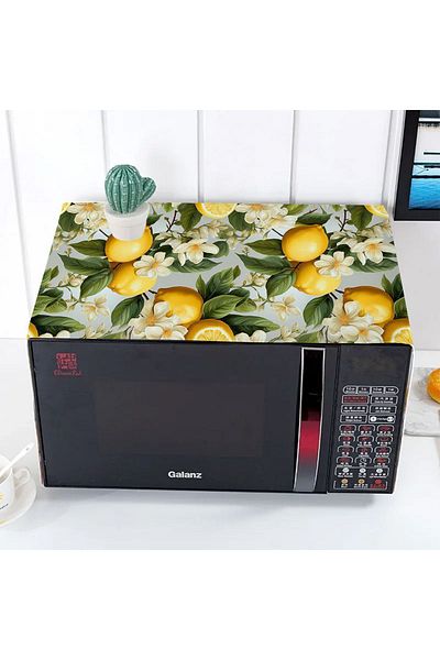 Else Dekor Green Lemon Patterned Leafy Microwave Oven Cover - 35x100cm