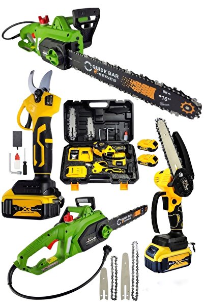 SCHUTZENGER 3'lü SET 4800w Elektrikli Hızar Testere Ağaç Odun Kesme Testeresi...