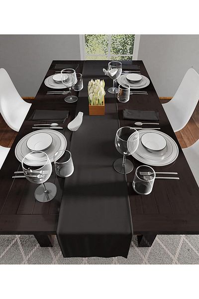 Meral Kurşun Collection Meral Lead Linen Runner - Liquid Proof, 40x160