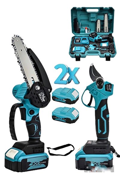DYNAMİC MAX New 2'li Set 58v Şarjlı Çift Akülü 25mm Budama Makası Ve 10 Cm Bu...