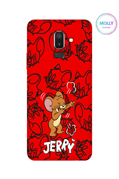 Molly Samsung Galaxy A6 PLUS İçin Kırmızı Jerry Desenli Silikon Kılıf