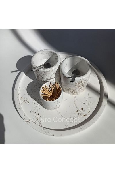 Ture Concept وعاء توابل منقوش باللونين الذهبي والذهبي - مجموعة وعاء الملح والفلفل