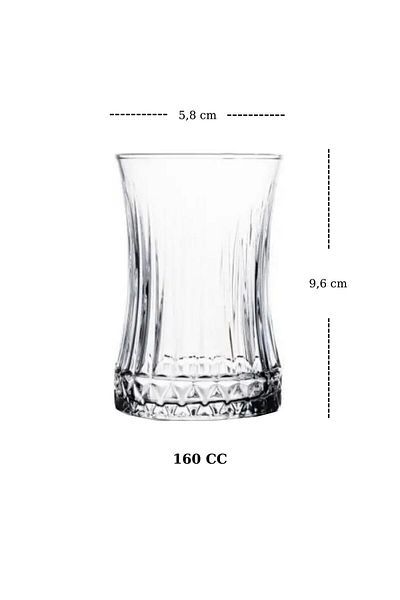 Paşabahçe Elysia 12 Piece Tea Set (6 Cups & 6 Bowls)