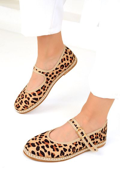 SOHO 19311 Model Leopard Patterned Women's Ballerinas