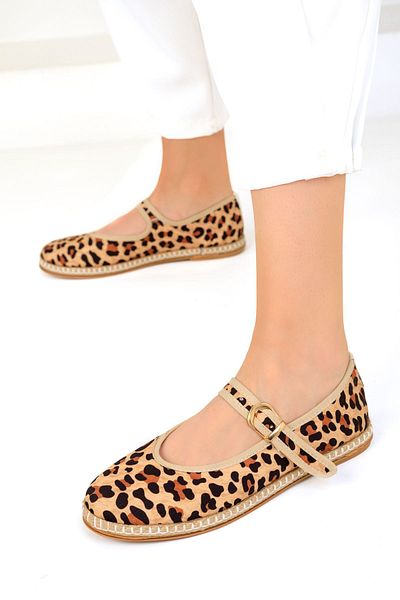 SOHO 19311 Model Leopard Patterned Women's Ballerinas