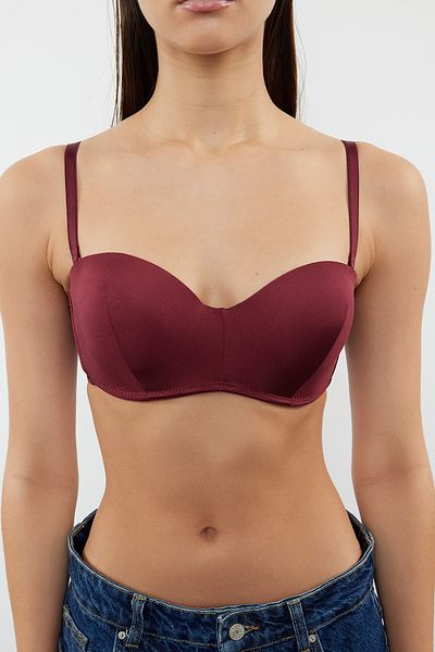 Trendyol Collection Push-Up Burgundy Padded Rope Straps Trägerloser BH – THMAW21SU0059