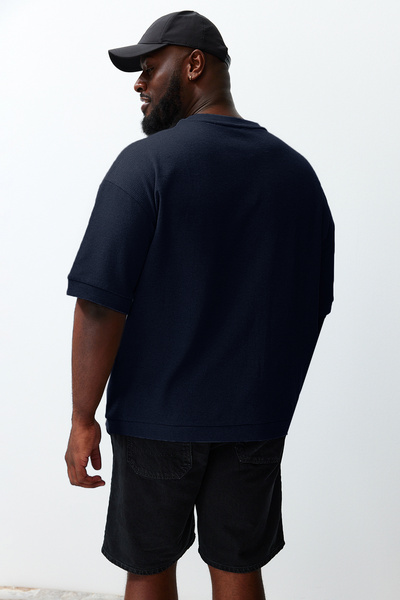 Trendyol Collection AnThraciTe Oversize Premium T-Shirt - PockeTed, TexTured, Large Size TMNSS24BF00028
